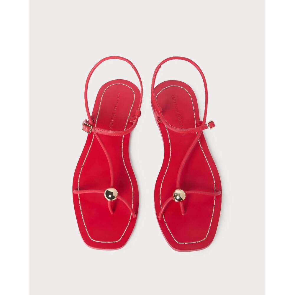NEW LOEFFLER RANDALL women's lara strappy flat sandals in red - Picture 5 of 6